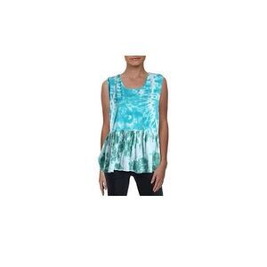We The Free Anytime Tie Dye Tank Sz XS Teal Stretch